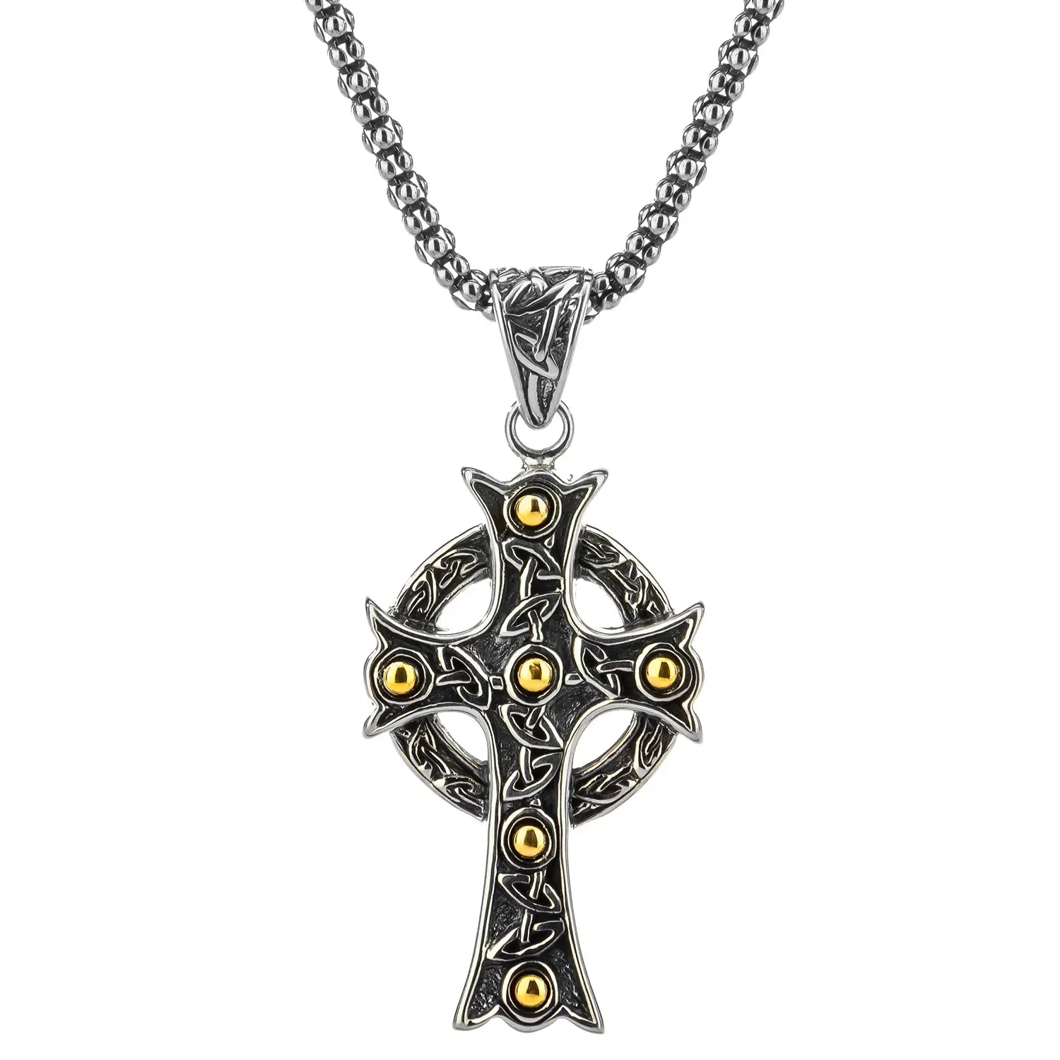 Keith Jack Sterling Silver   18k Large Ornate Cross Pendant