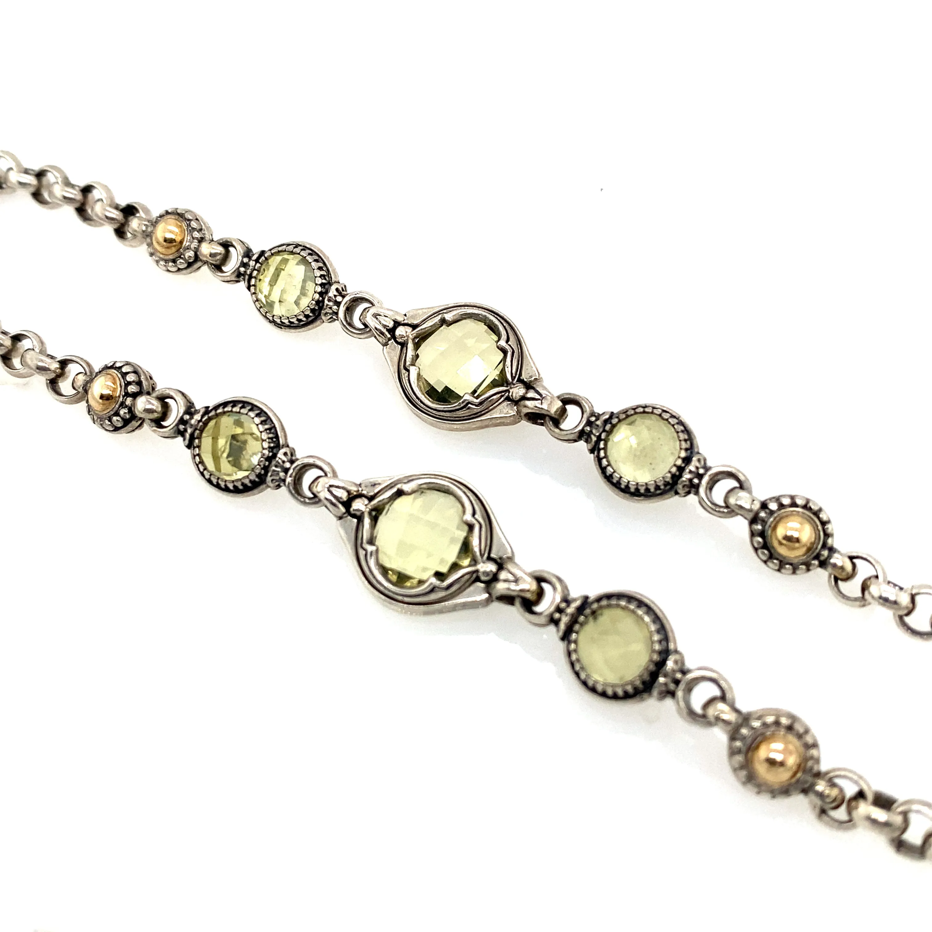 KONSTANTINO Multi-Gemstone Oval Pendant and Chain in Sterling Silver/18K Gold