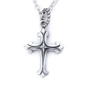 Large Ornate Cross Pendant In Sterling Silver, 42mm