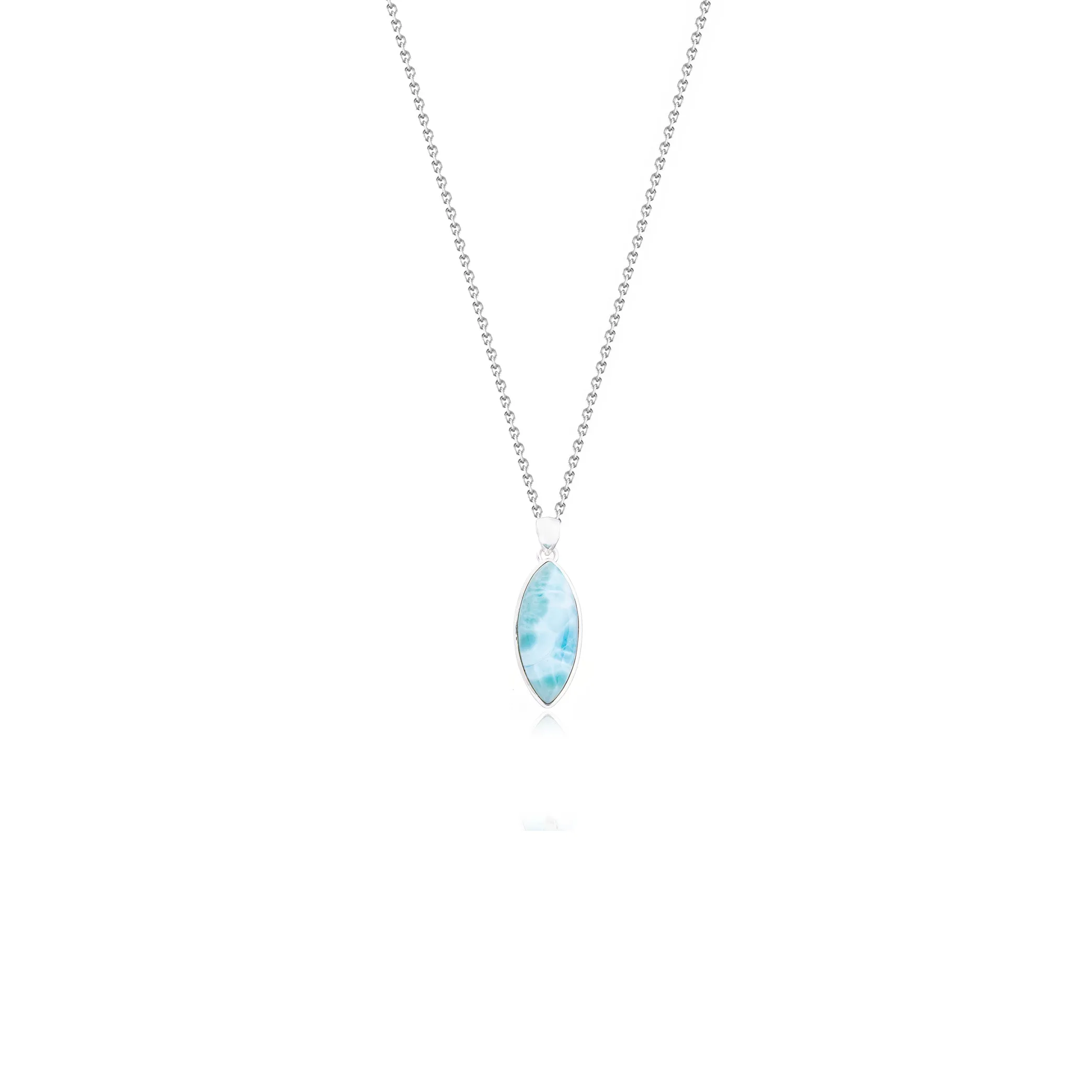 Larimar Marquis Necklace, Sterling Silver