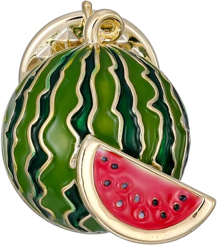 Lemon/Pumpkin/Watermelon Brooches Enamel Fruit Brooch Pin Cute Fruit Lapel Pin Jewelry Gift for Women