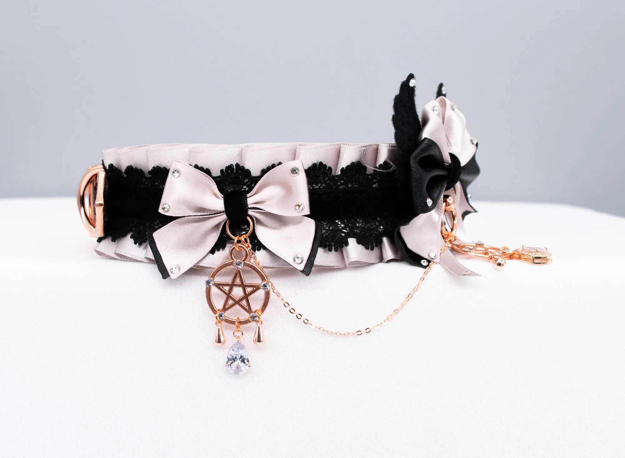 Limited Edition - Witchy Black and Dusty Lilac BDSM Collar
