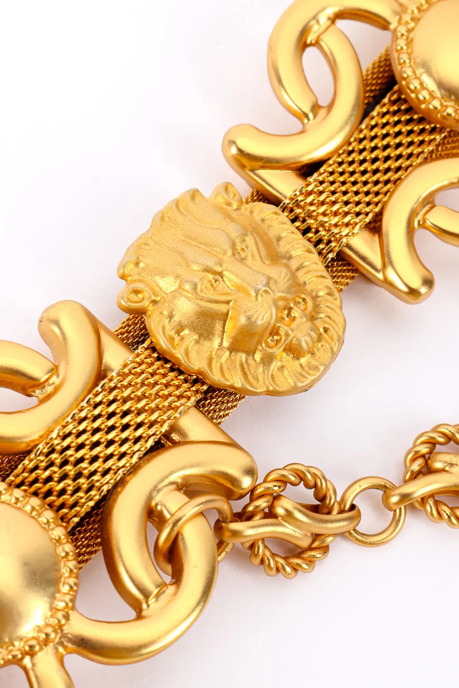 Lion Face Chain Drop Belt