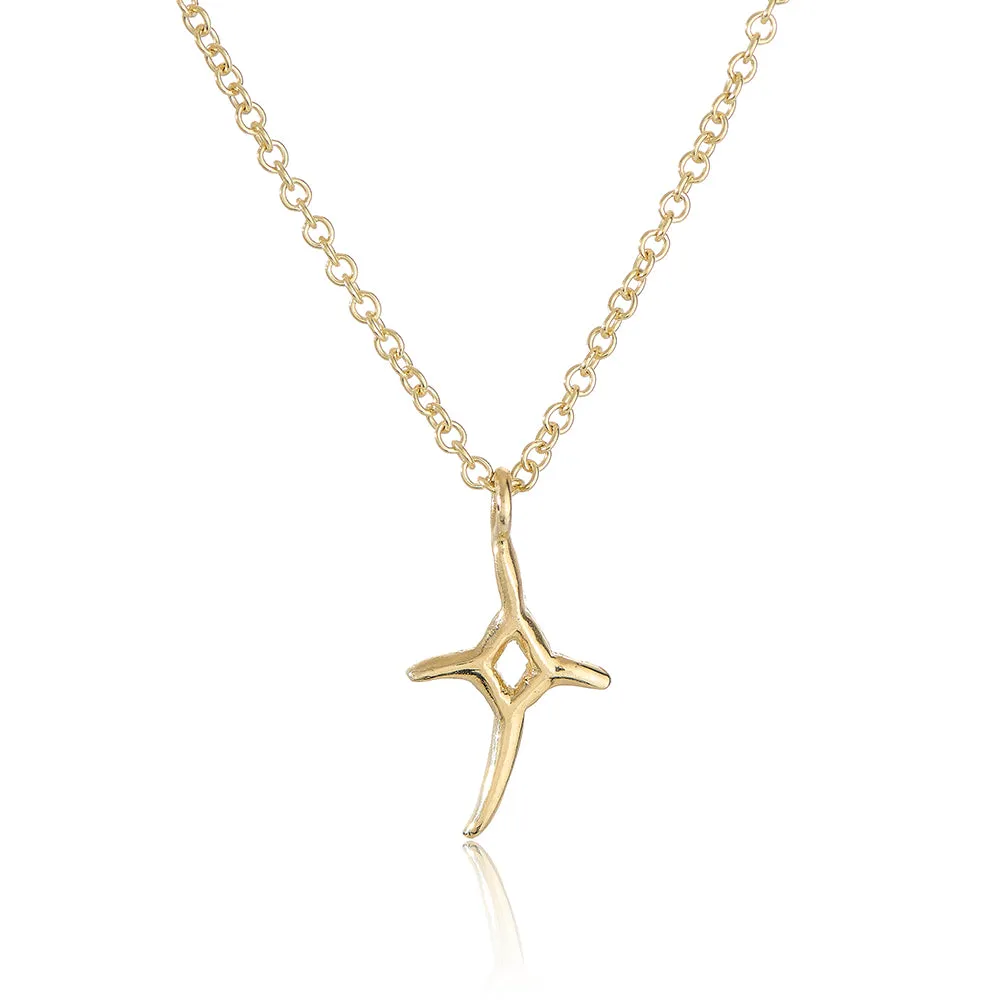 Little Things 9ct Gold JH Cross Necklace