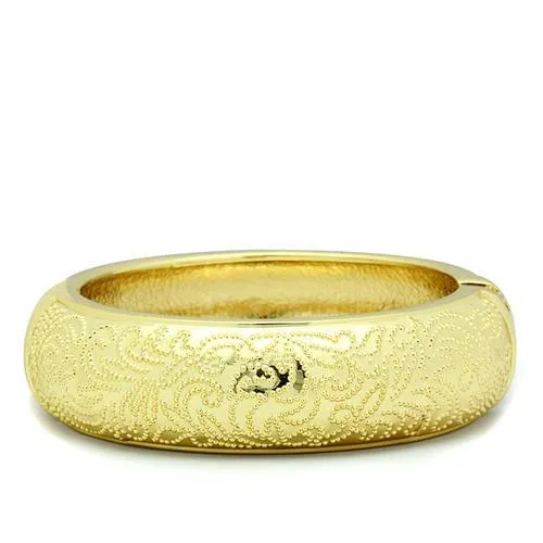 LO2132 - Flash Gold White Metal Bangle with No Stone