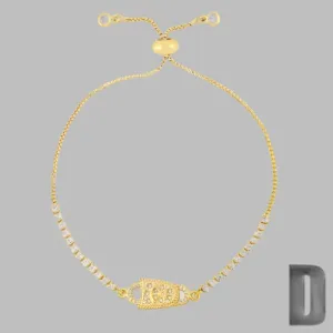 Lock Pendant Minimalist 18K Gold Bracelet