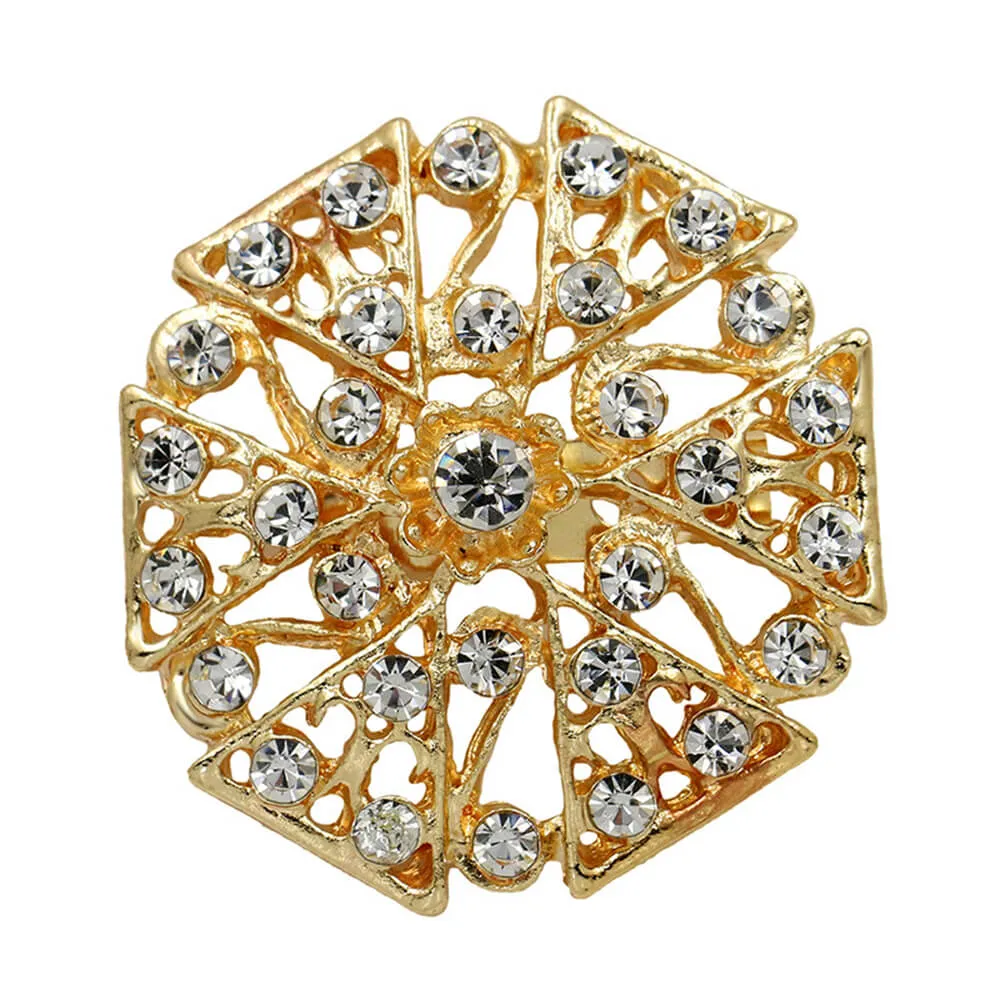 Lot Alloy Vintage Style Mixed Rhinestone Crystal Brooch