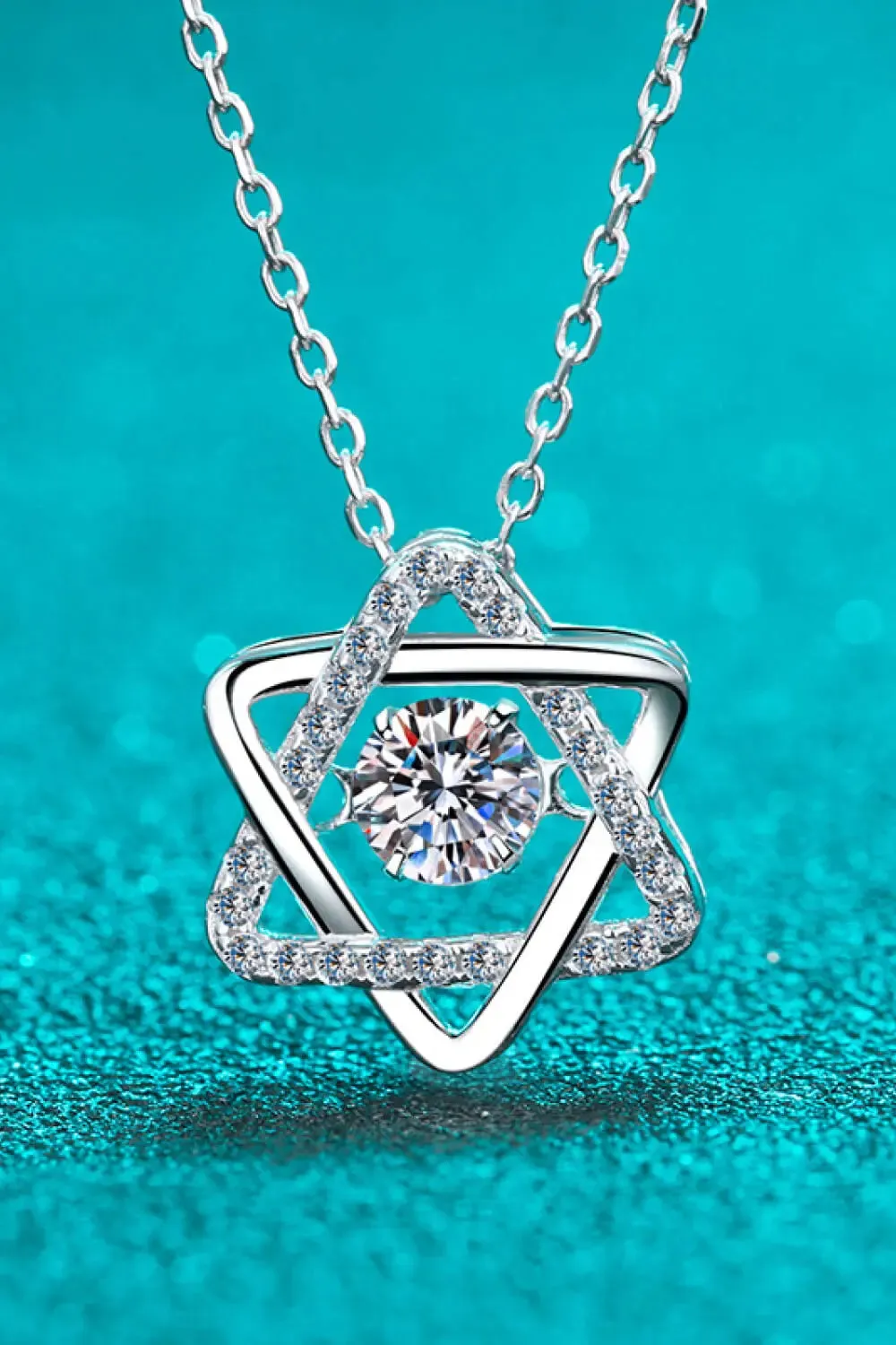 LOVCIA Moissanite Rhodium-Plated Chain-Link Necklace