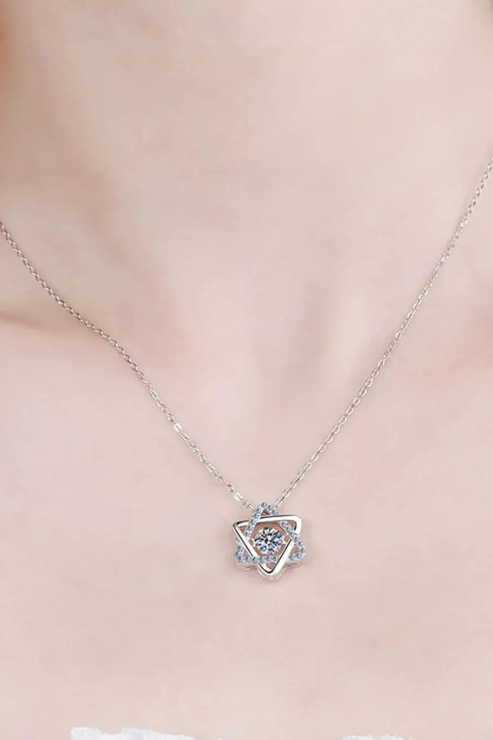 LOVCIA Moissanite Rhodium-Plated Chain-Link Necklace