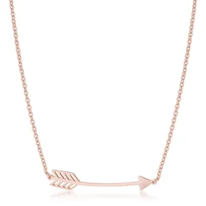 LOVCIA Sleek Rose Gold Arrow Charm Necklace