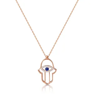 Lucky Hamsa and Gemstone Necklace