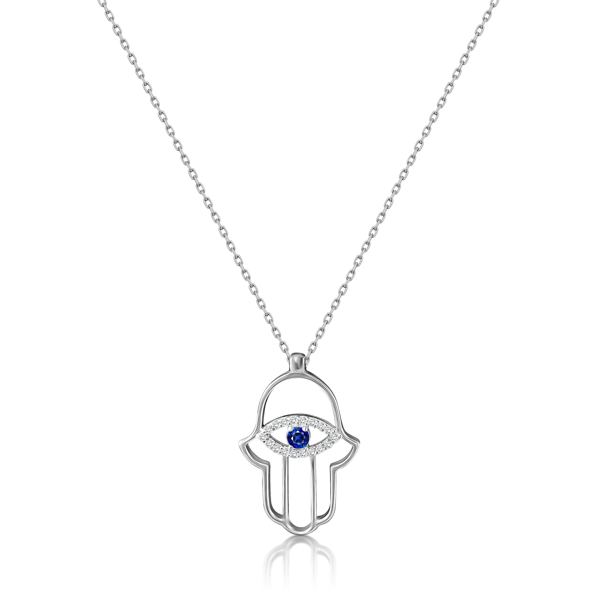 Lucky Hamsa and Gemstone Necklace