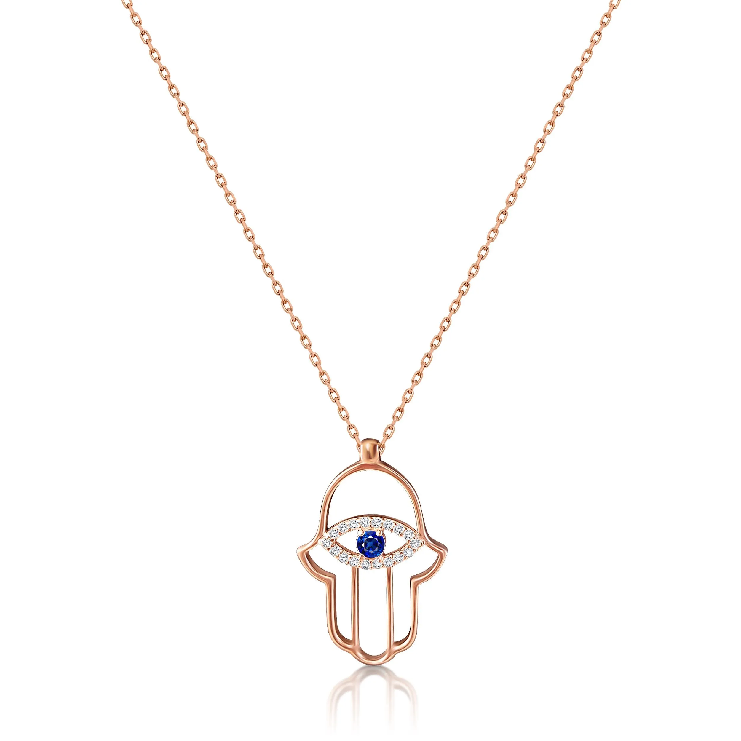 Lucky Hamsa and Gemstone Necklace