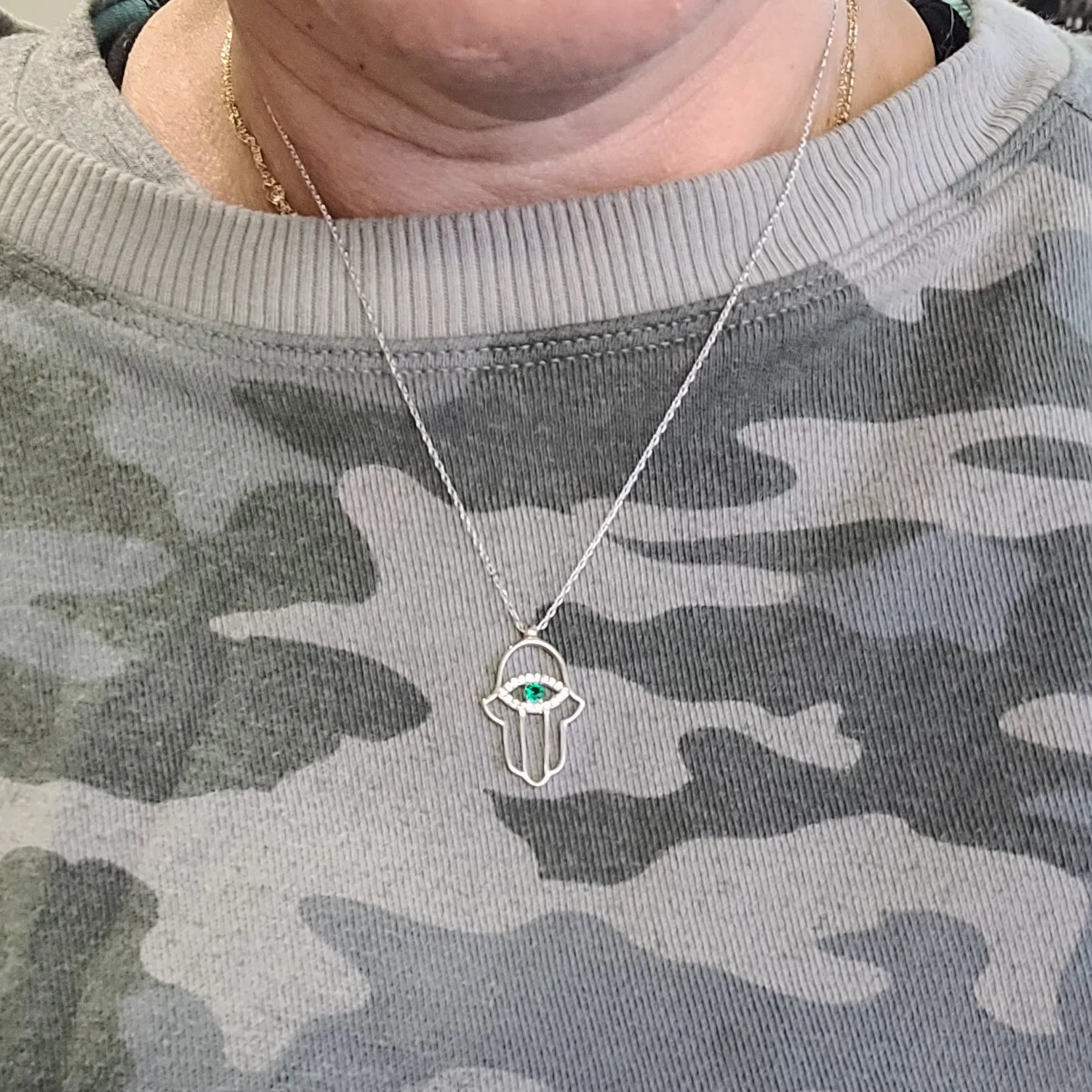 Lucky Hamsa and Gemstone Necklace