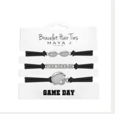 Maya J Bracelet Game Day Football Hair Ties