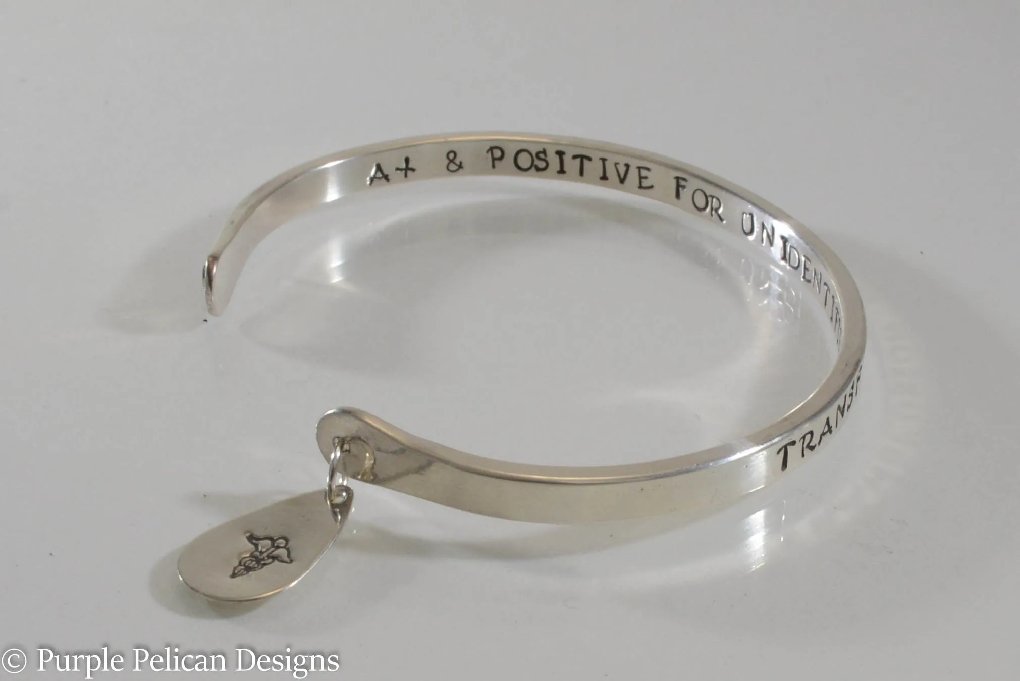 Medical Alert Revere Cuff Bracelet in Solid Sterling Silver or Gold