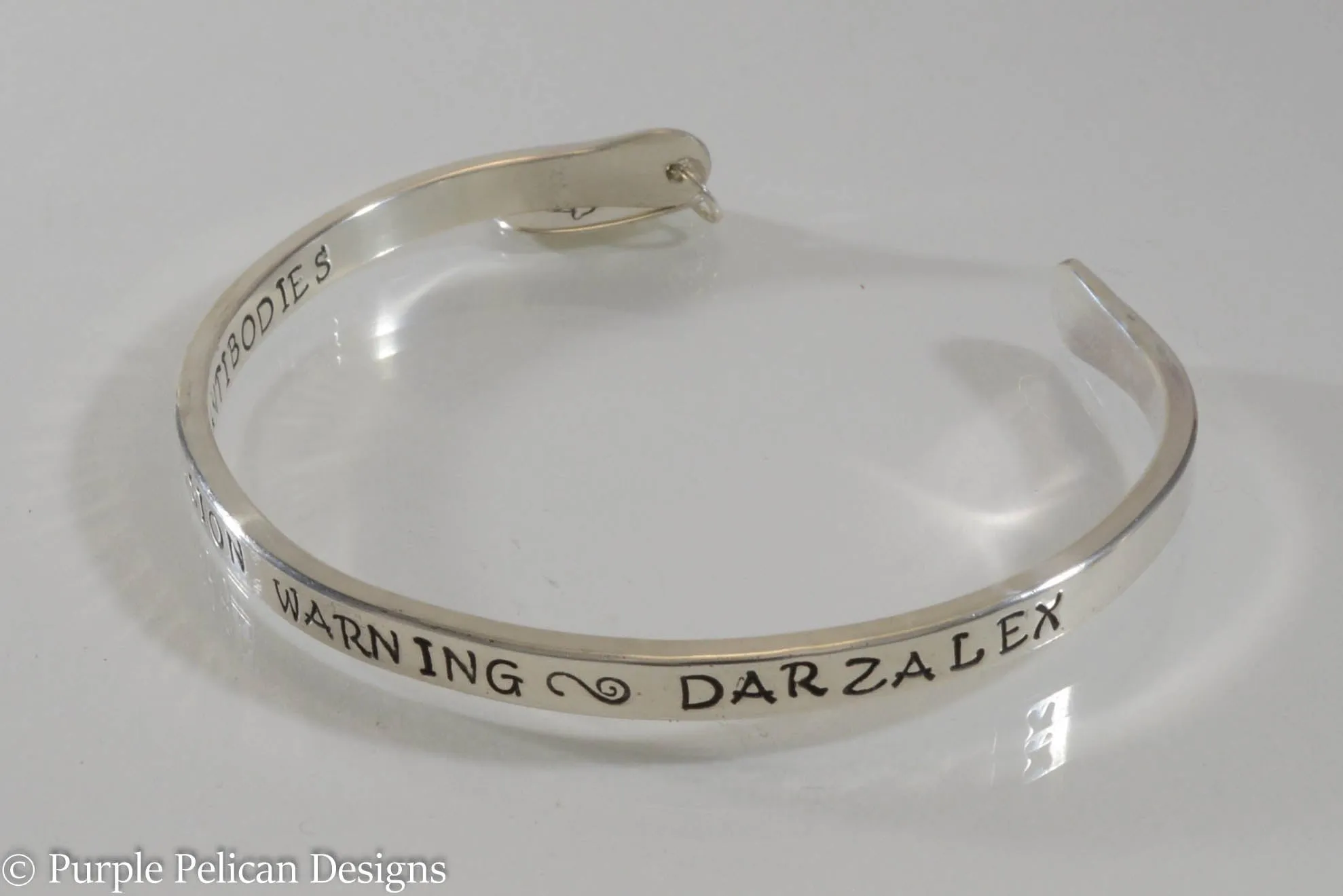 Medical Alert Revere Cuff Bracelet in Solid Sterling Silver or Gold
