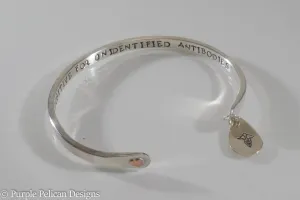 Medical Alert Revere Cuff Bracelet in Solid Sterling Silver or Gold