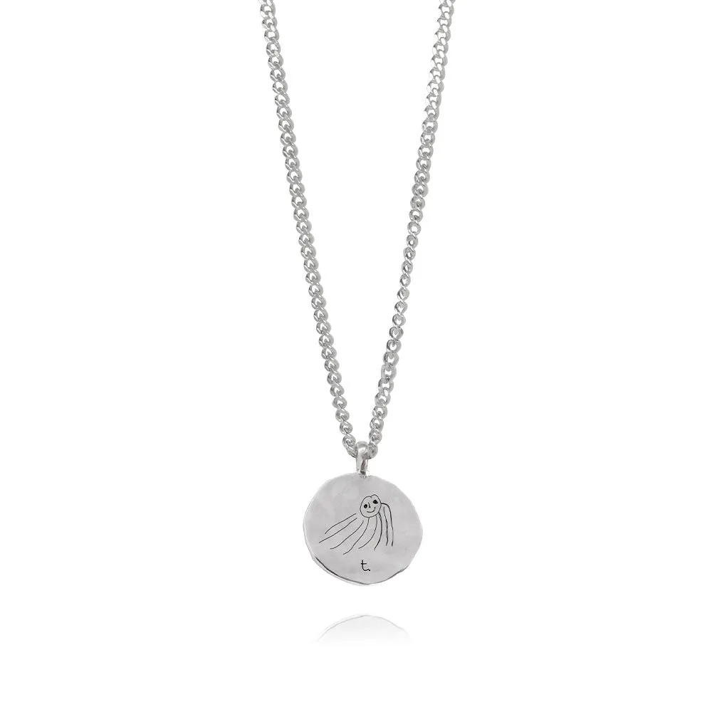 Memorable Print Bespoke Silver Necklace