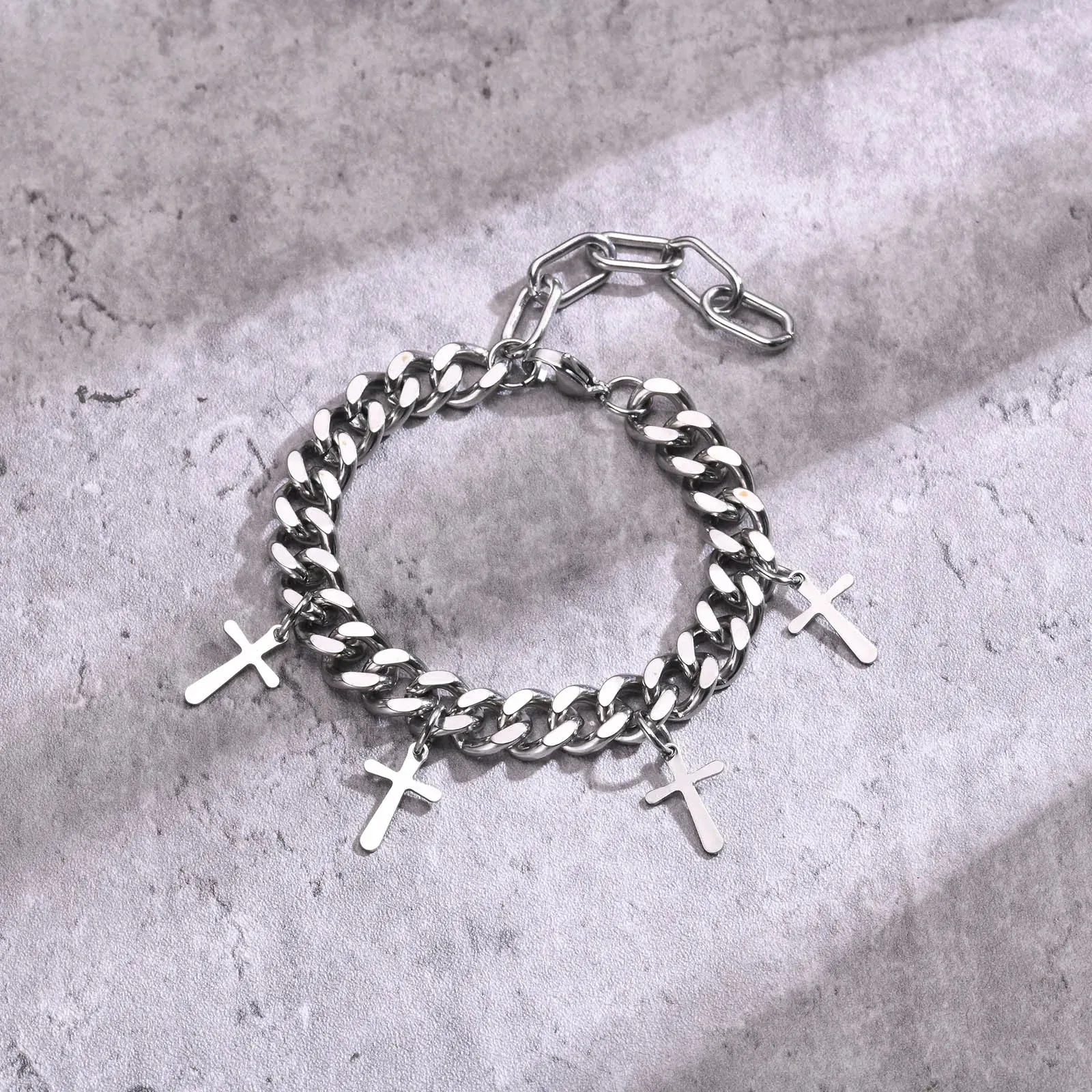 Mens 9MM Cuban Chain Bracelets, Waterproof Stainless Steel Link Chain Wristband