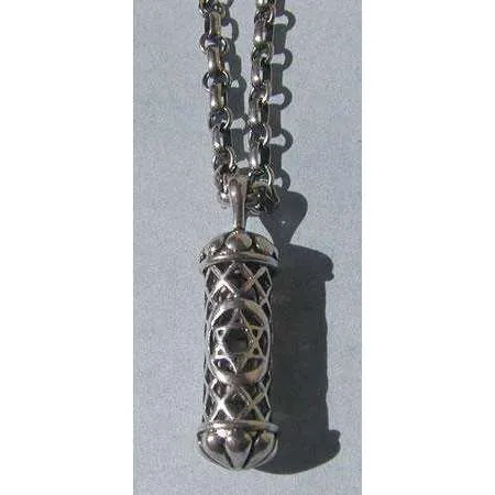 Michael Bromberg Men’s Mezuzah Pendant Necklace in Sterling Silver