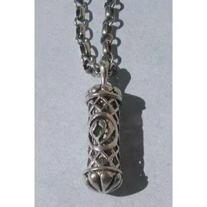 Michael Bromberg Men’s Mezuzah Pendant Necklace in Sterling Silver