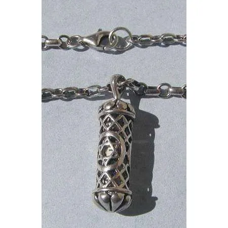 Michael Bromberg Men’s Mezuzah Pendant Necklace in Sterling Silver