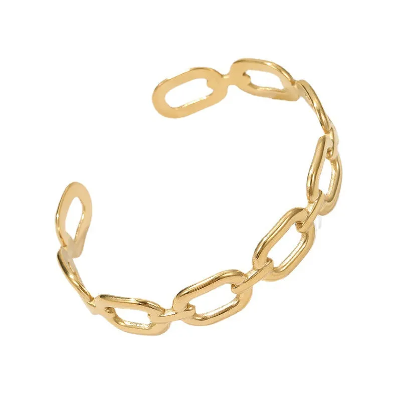 Minimalist Chain Stainless Steel Electroplating Bangles