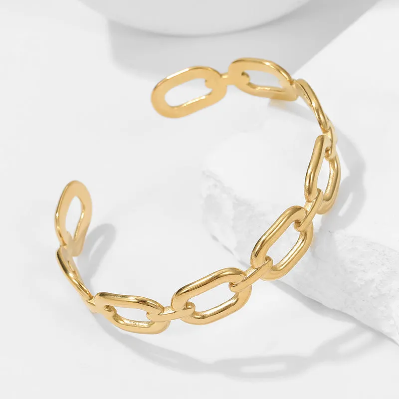 Minimalist Chain Stainless Steel Electroplating Bangles