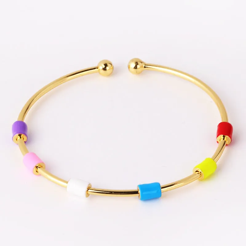Minimalist Circle Gold Plating Oil Dripping Bangles
