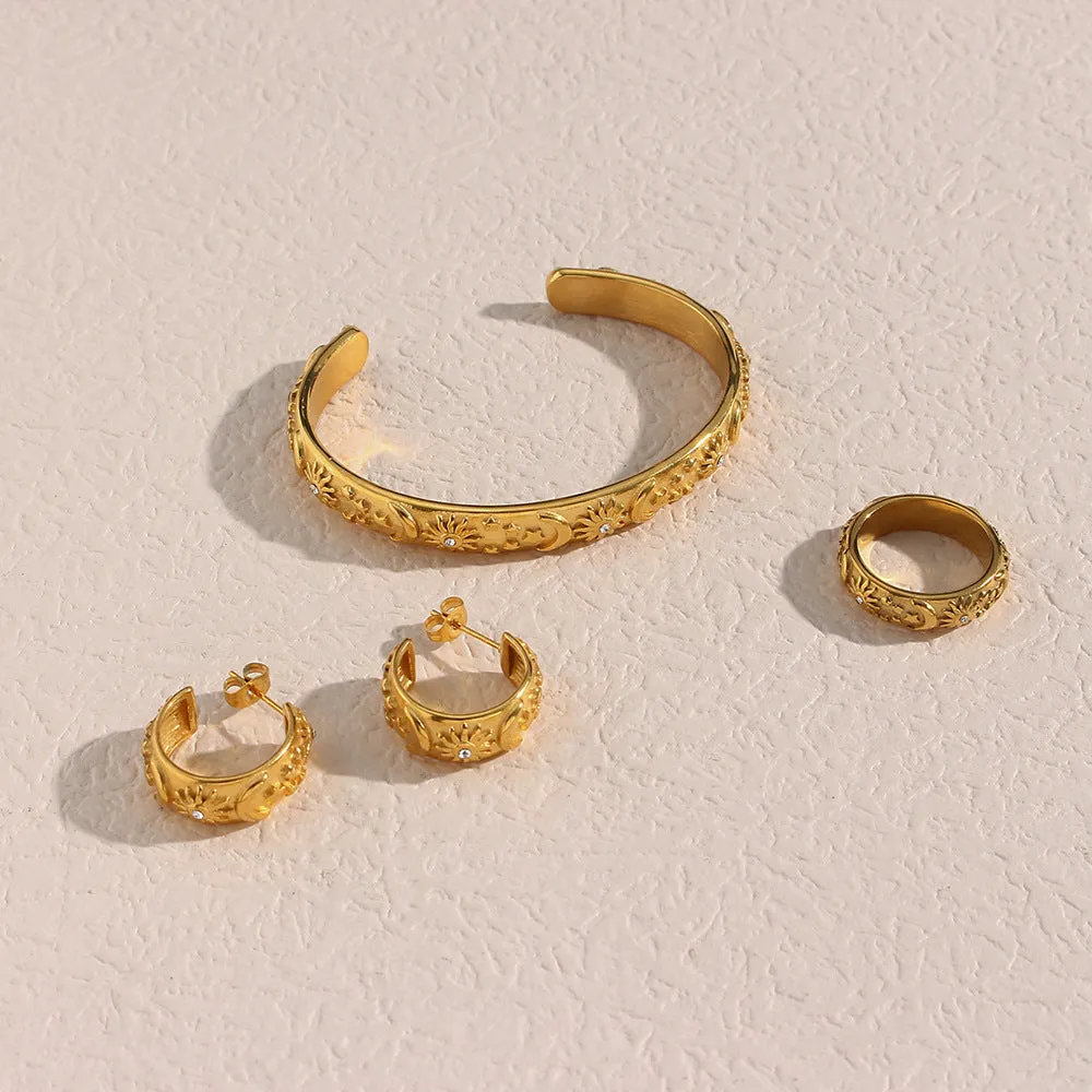 Minimalist Circle Stainless Steel 18K Gold Plated Bangles