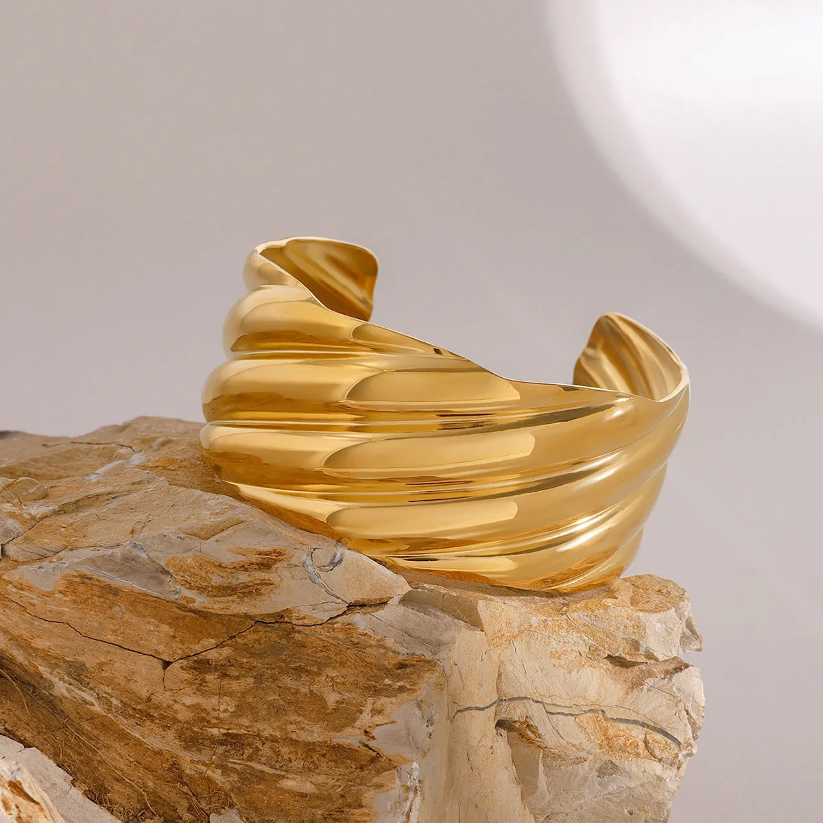 Minimalist Irregular Stainless Steel Electroplating Bangles