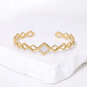 Minimalist Quadrilateral Stainless Steel Electroplating Bangles
