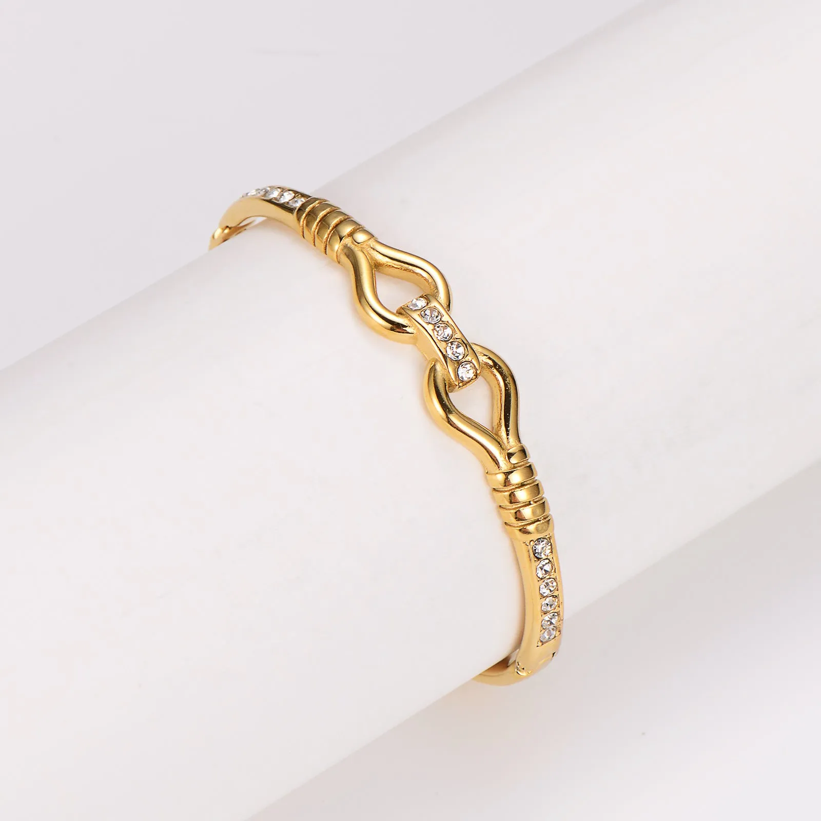 Minimalist Stripe Circle Round Stainless Steel Electroplating Bangles