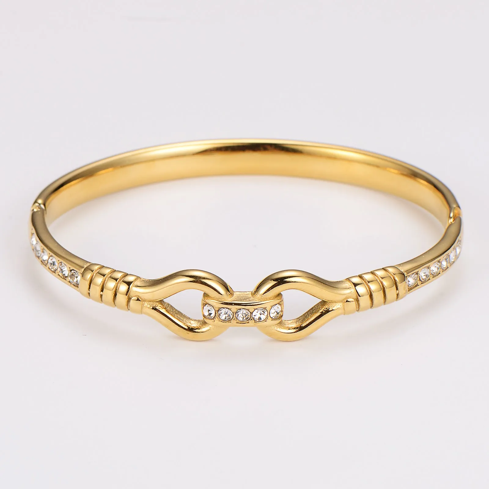 Minimalist Stripe Circle Round Stainless Steel Electroplating Bangles