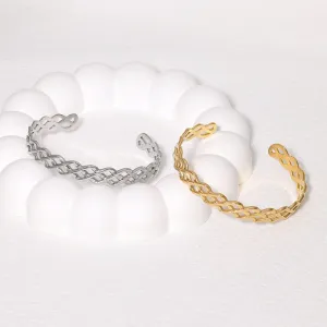 Minimalist Stripe Quadrilateral Stainless Steel Electroplating Bangles