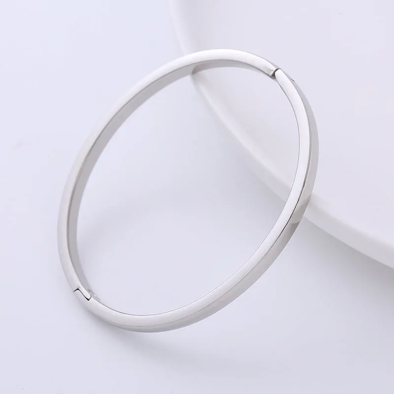 Minimalist Textured Stainless Steel Polishing Bangles