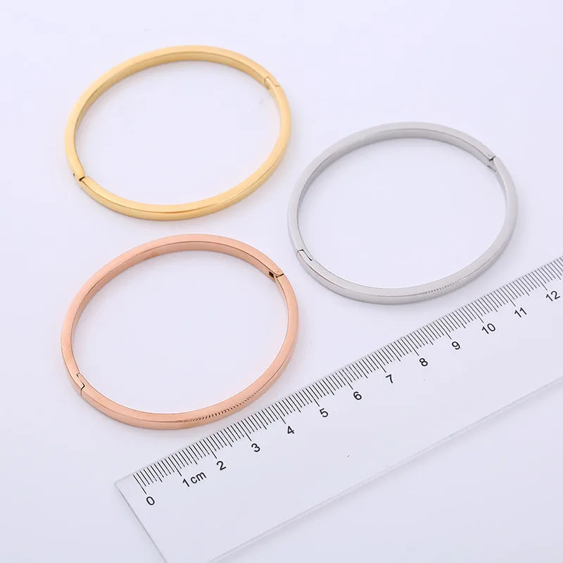 Minimalist Textured Stainless Steel Polishing Bangles
