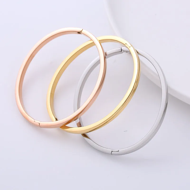 Minimalist Textured Stainless Steel Polishing Bangles