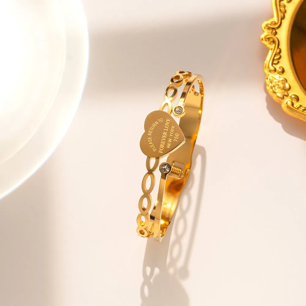 Minimalist Titanium Steel 18K Gold Plated Bangles