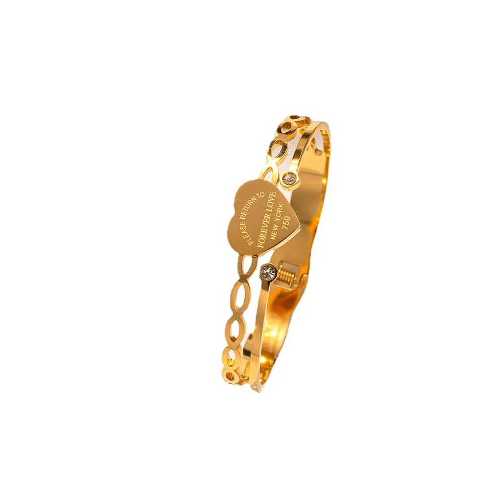 Minimalist Titanium Steel 18K Gold Plated Bangles