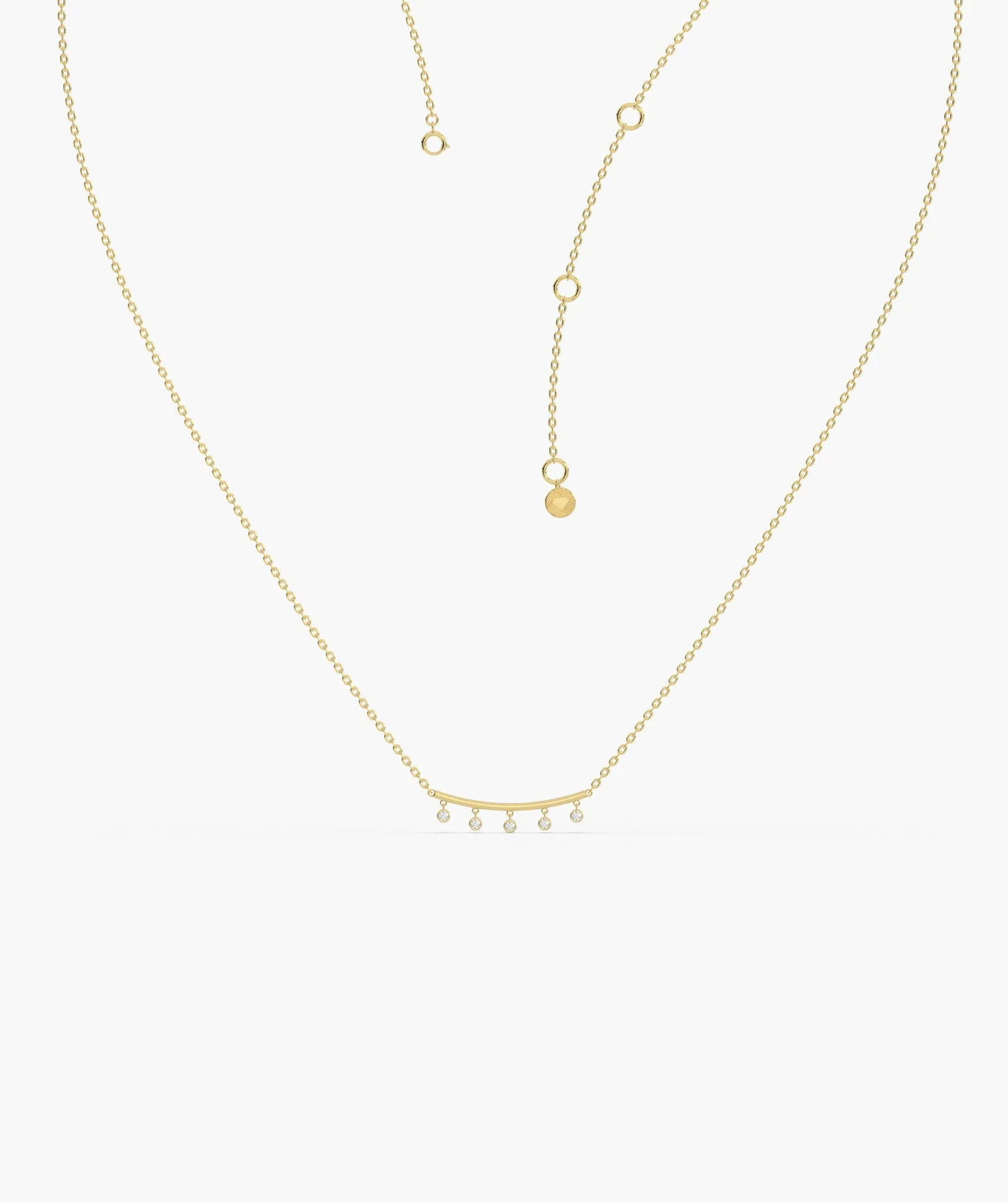 Modern Minimalist Dangle Charm Necklace