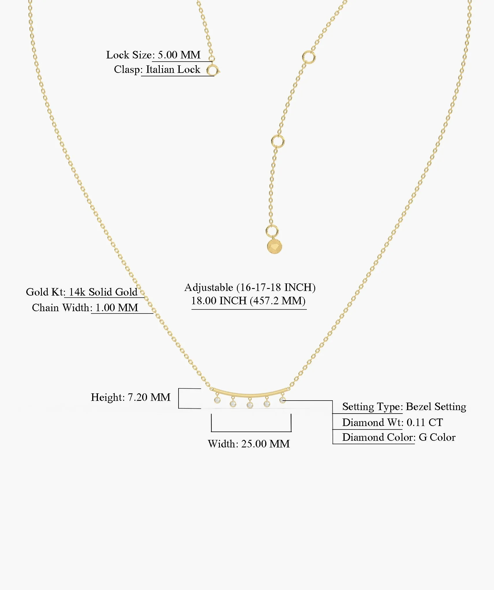 Modern Minimalist Dangle Charm Necklace