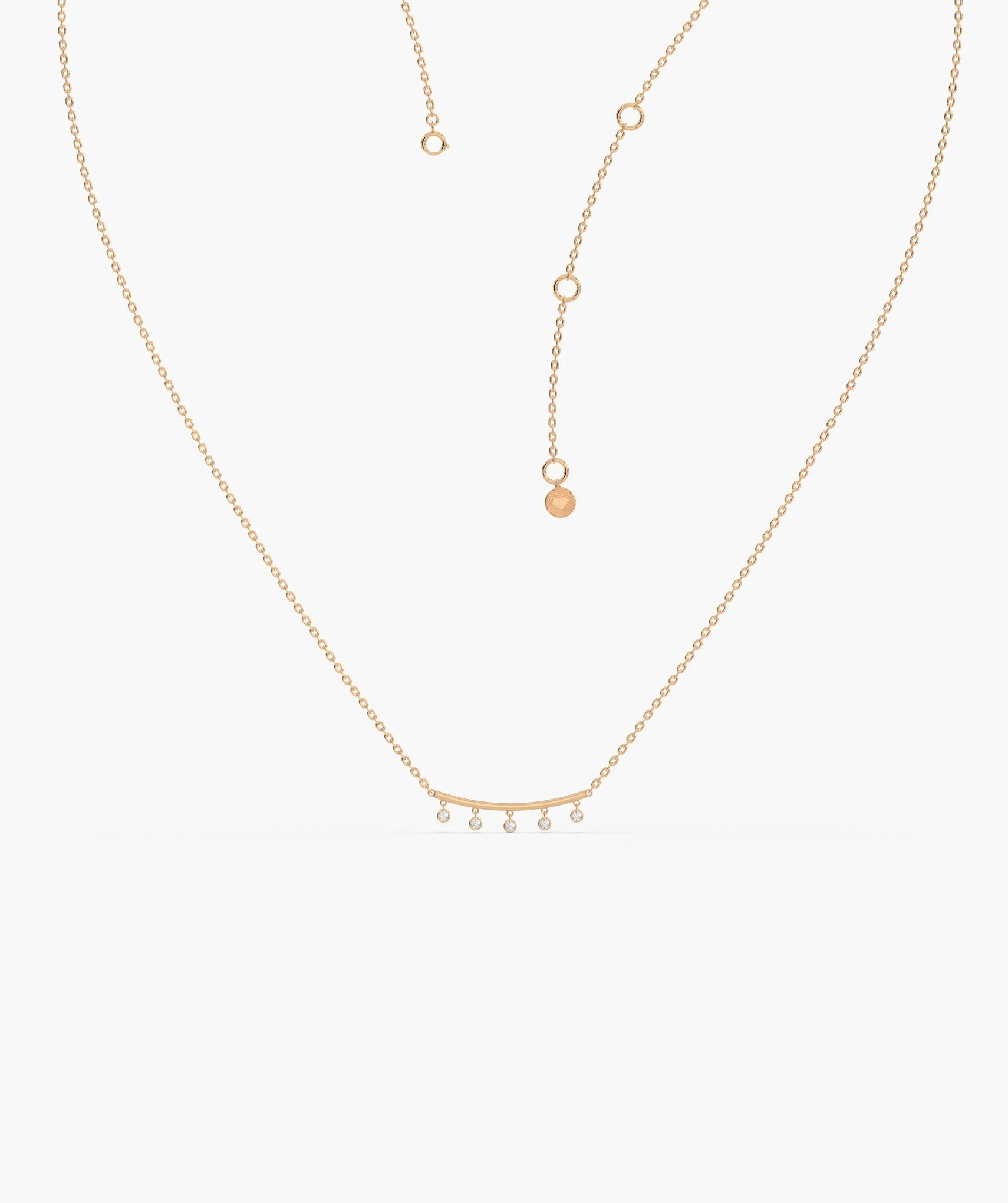 Modern Minimalist Dangle Charm Necklace