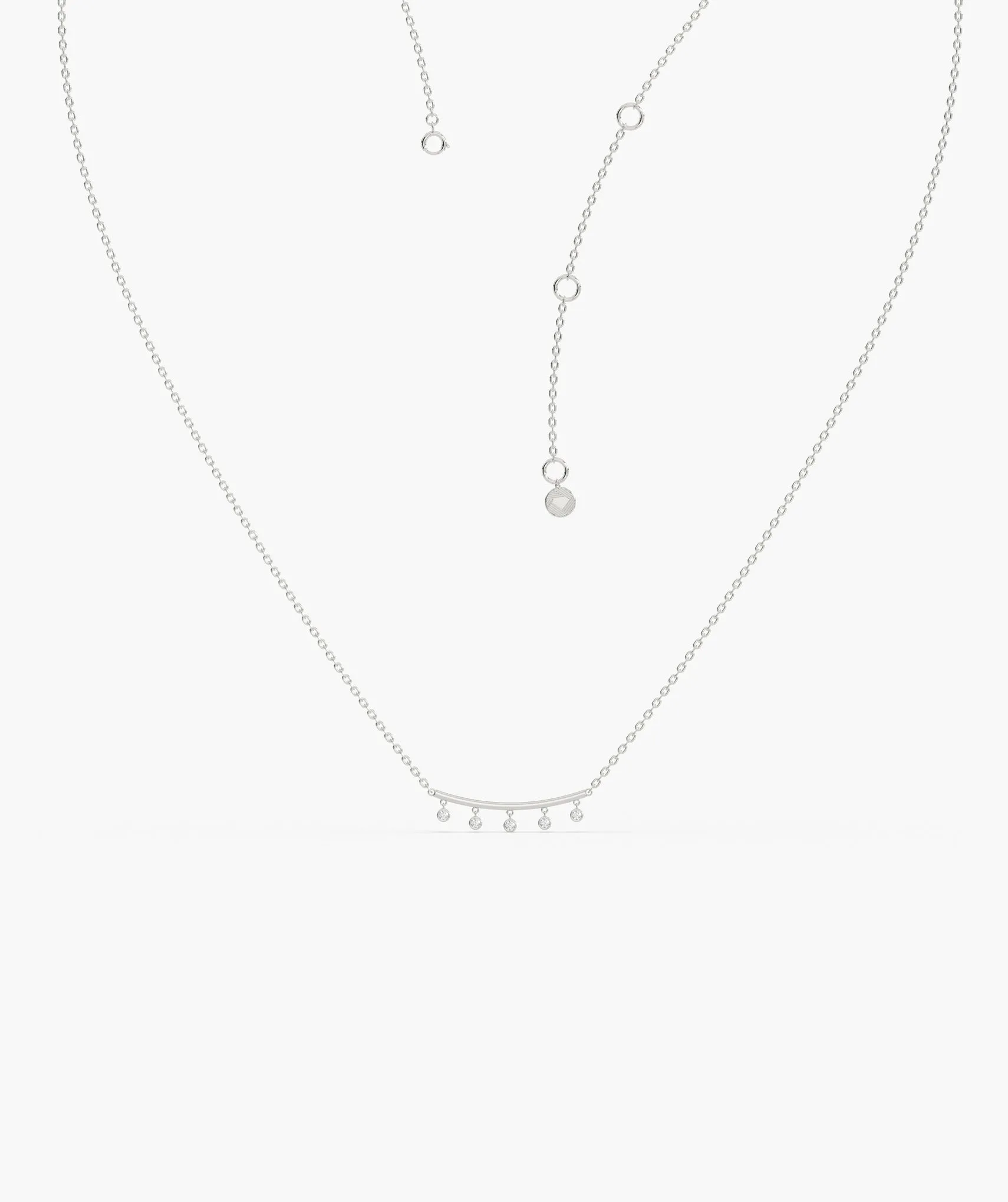 Modern Minimalist Dangle Charm Necklace