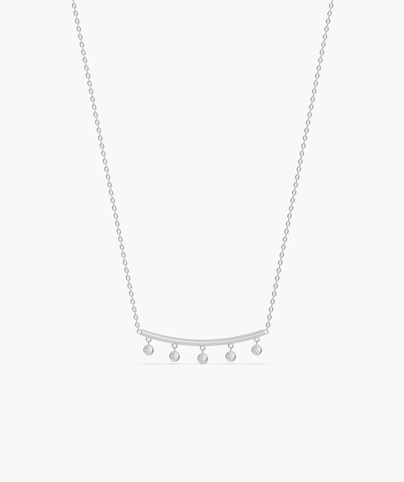 Modern Minimalist Dangle Charm Necklace