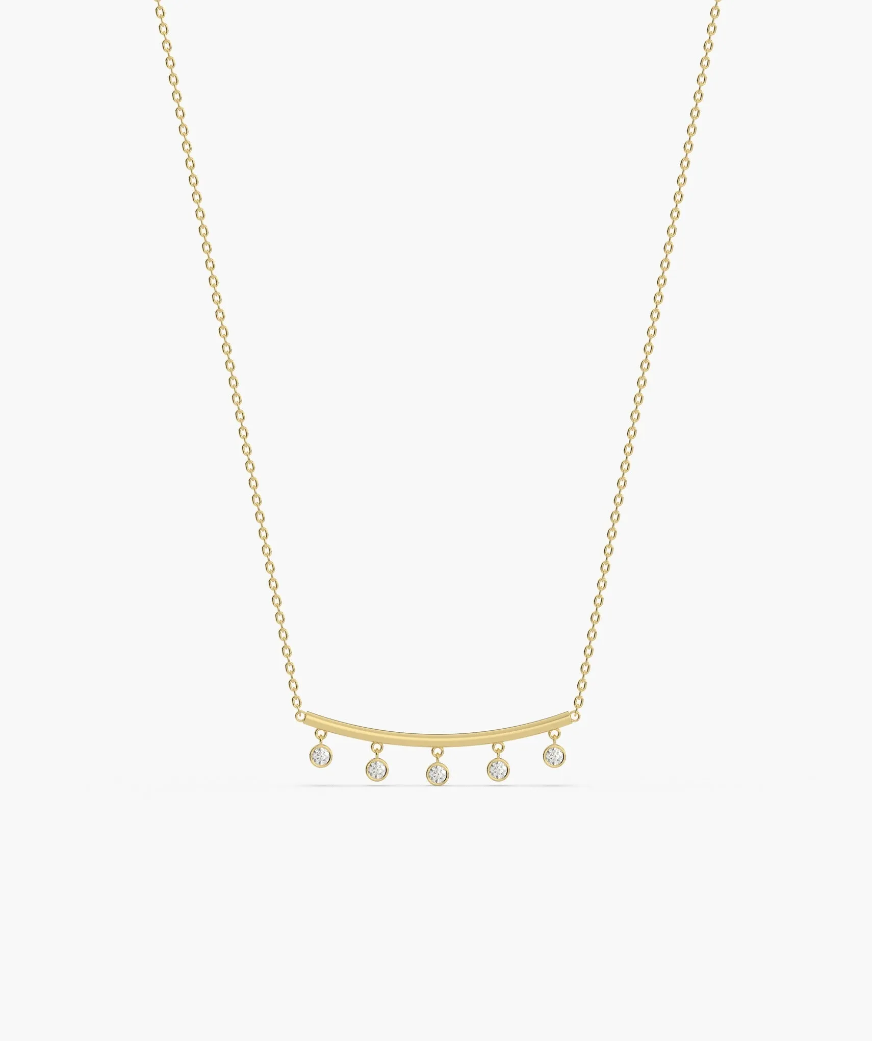 Modern Minimalist Dangle Charm Necklace