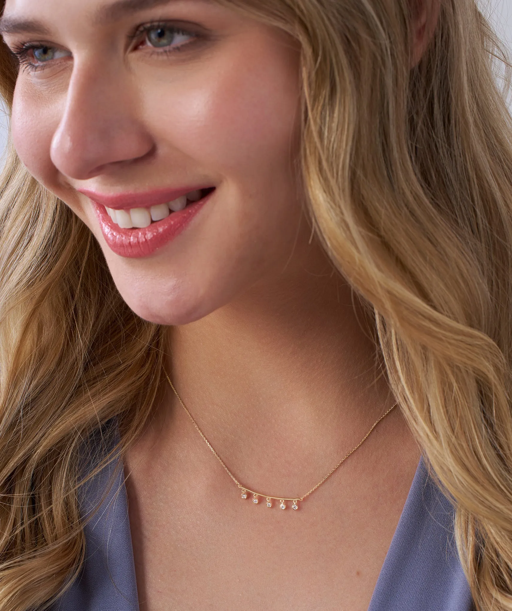 Modern Minimalist Dangle Charm Necklace