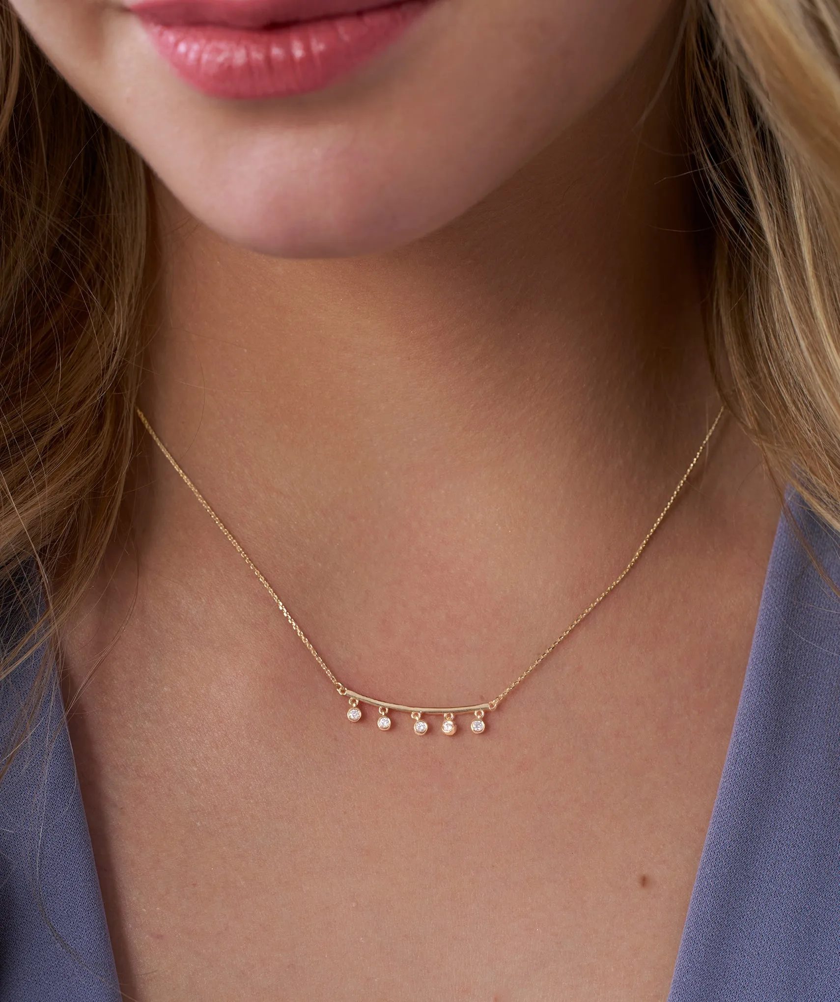 Modern Minimalist Dangle Charm Necklace