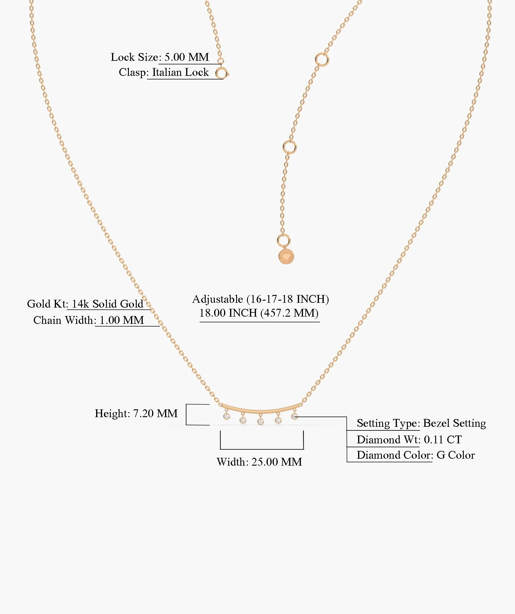Modern Minimalist Dangle Charm Necklace
